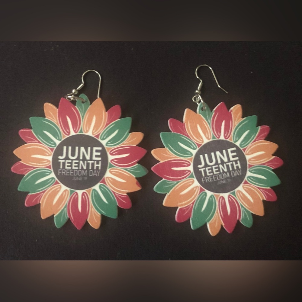 Juneteenth Floral Drop Earrings - Multicolor